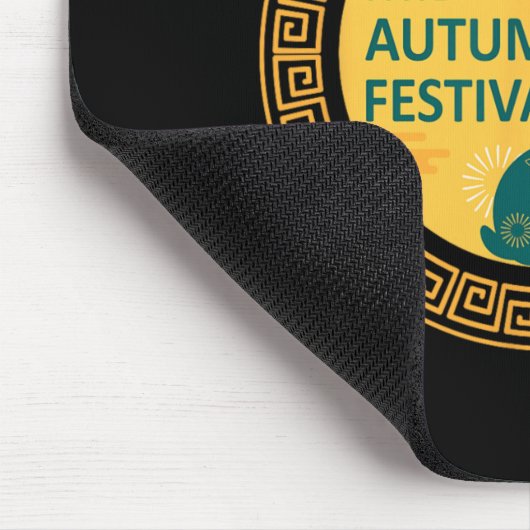 Funny Rabbits Mooncake Chinese New Year Mid Autumn Mousepad (Ecke)