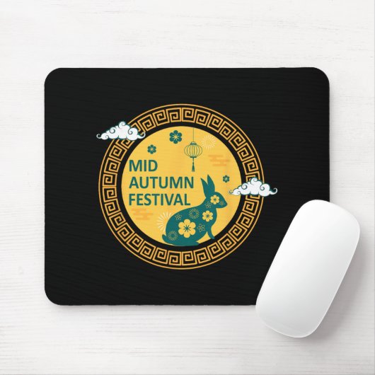 Funny Rabbits Mooncake Chinese New Year Mid Autumn Mousepad (Mit Mouse)