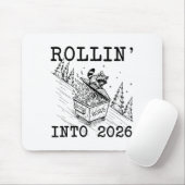 Funny Raccoon 2026 Snarky New Year, Rollin' 2025 I Mousepad (Mit Mouse)