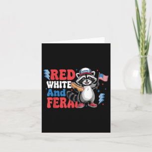 Funny Raccoon 4. Juli Patriotic Niedlich Red White Karte