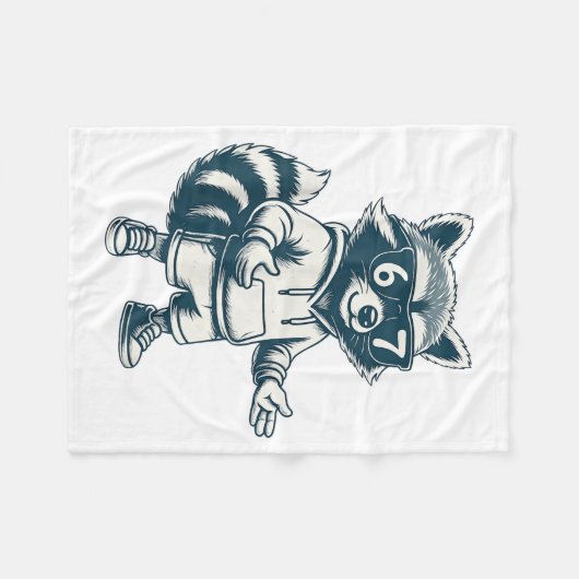 Funny Raccoon 67 Meme Six Seven  Fleecedecke (Vorderseite (Horizontal))