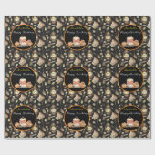 Funny Raccoon Anpassen von Text und Farbe Geschenkpapier (Flach)