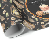 Funny Raccoon Anpassen von Text und Farbe Geschenkpapier (Rolleneckpunkt)