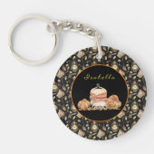 Funny Raccoon Anpassen von Text und Farbe Schlüsselanhänger (Vorderseite)