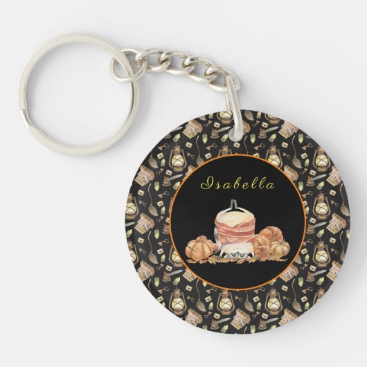 Funny Raccoon Anpassen von Text und Farbe Schlüsselanhänger (Vorderseite)