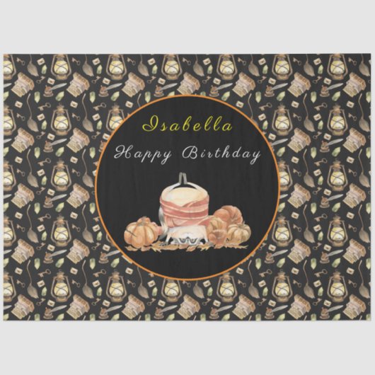 Funny Raccoon Anpassen von Text und Farbe Seidenpapier (Vorderseite)