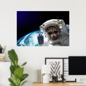 Funny Raccoon Astronaut Poster (Heimbüro)