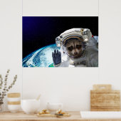 Funny Raccoon Astronaut Poster (Küche)