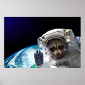 Funny Raccoon Astronaut Poster (Vorne)