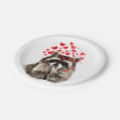 Funny Raccoon Blowing Kses Love Hearts Pappteller (Schrägansicht)