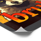 Funny Raccoon Bruh Meme Teens Boys Girls Men Graph Poster (Ecke)