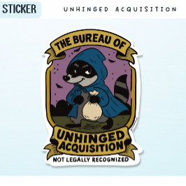 Funny Raccoon, Bureau of Unhinged Aquisition Aufkleber