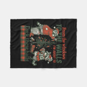 Funny Raccoon Christmas Deck These Halls Humor Fleecedecke (Vorderseite (Horizontal))