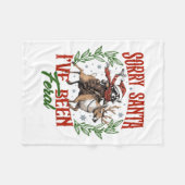 Funny Raccoon Christmas Holiday Sorry Santa I've B Fleecedecke (Vorderseite (Horizontal))