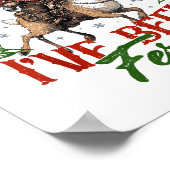 Funny Raccoon Christmas Holiday Sorry Santa I've B Poster (Ecke)