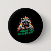 Funny Raccoon Christmas Trash Panda Xmas Button (Vorderseite)