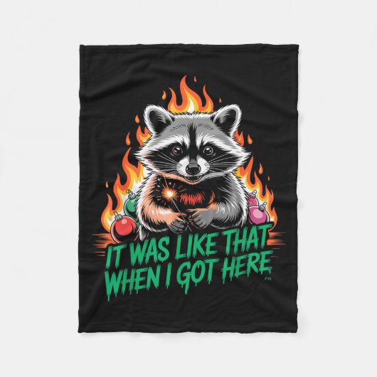 Funny Raccoon Christmas Trash Panda Xmas  Fleecedecke (Vorderseite)