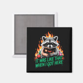 Funny Raccoon Christmas Trash Panda Xmas  Magnet (Vorderseite/Rückseite)