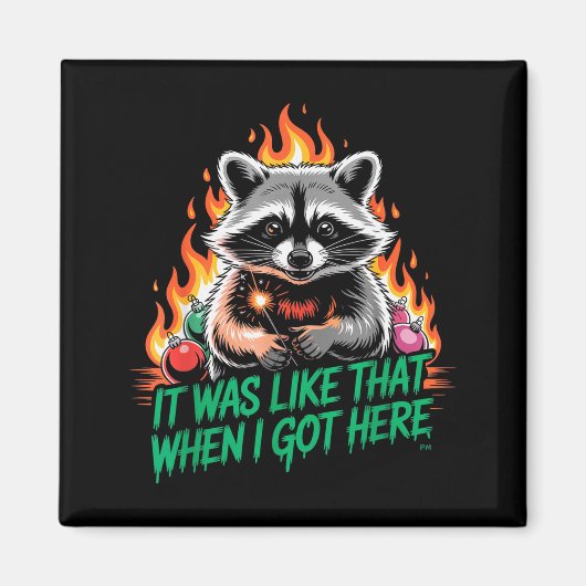 Funny Raccoon Christmas Trash Panda Xmas  Magnet (Vorne)