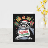 Funny Raccoon Christmas Trash Panda Xmas Merry Tra Karte (Gelbe Blume)