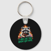 Funny Raccoon Christmas Trash Panda Xmas Schlüsselanhänger (Vorderseite)