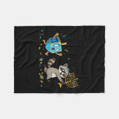 Funny Raccoon Dreidel Menorah Hanukkah Kids Womens Fleecedecke (Vorderseite (Horizontal))