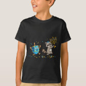 Funny Raccoon Dreidel Menorah Hanukkah Kids Womens T-Shirt (Vorderseite)