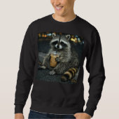 Funny Raccoon Drinking Iced Coffee — Cute Animal  Sweatshirt (Vorderseite)