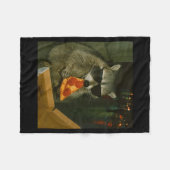 Funny Raccoon Eating Zza Animal Meme Fleecedecke (Vorderseite (Horizontal))