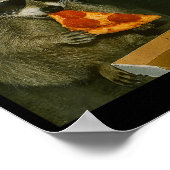 Funny Raccoon Eating Zza Animal Meme Poster (Ecke)