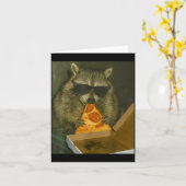 Funny Raccoon Eating Zza Animal Meme Raccoon  Karte (Gelbe Blume)