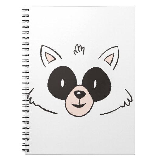 Funny Raccoon Face Notizblock (Vorderseite)