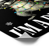 Funny Raccoon First Of All I'm A Delight Merry Chr Poster (Ecke)