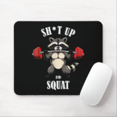 Funny Raccoon Fitness Squating Workout Weightlifti Mousepad (Mit Mouse)