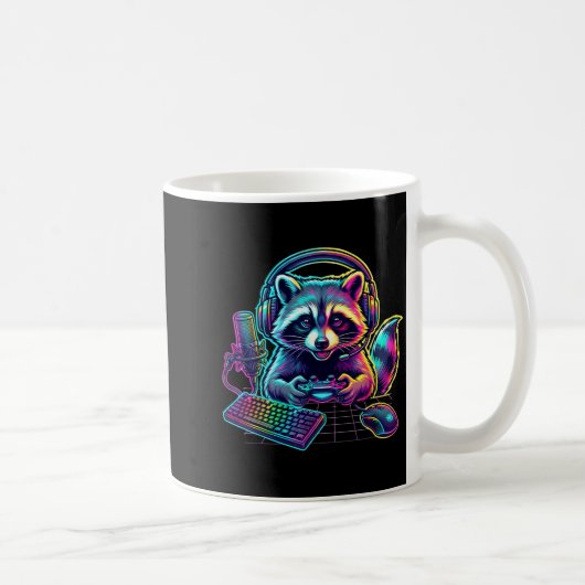 Funny Raccoon Gamer Video Game Gaming Lover Kaffeetasse (Rechts)