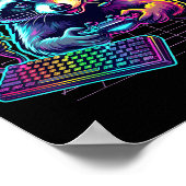 Funny Raccoon Gamer Video Game Gaming Lover Poster (Ecke)