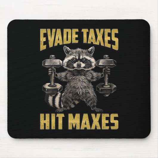 Funny Raccoon Gewichtheben Gym Evade Kurtaxe Hit Mousepad (Vorne)