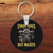 Funny Raccoon Gewichtheben Gym Evade Kurtaxe Hit Schlüsselanhänger (Vorderseite)