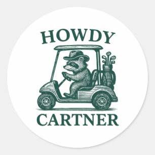 Funny Raccoon Golf für Damen und Herren Golfer Gol Runder Aufkleber