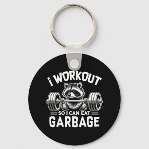 Funny Raccoon Gym Fitness Ich trainiere, damit ich Schlüsselanhänger