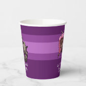 Funny Raccoon Happy Birthday Fügen Sie Ihren Namen Pappbecher (Links)