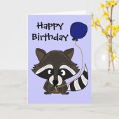 Funny Raccoon Holloon Karte (Gelbe Blume)