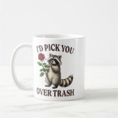 Funny Raccoon I’d Ck You Over Trash Valentines Day Kaffeetasse (Links)