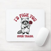 Funny Raccoon I’d Ck You Over Trash Valentines Day Mousepad (Mit Mouse)