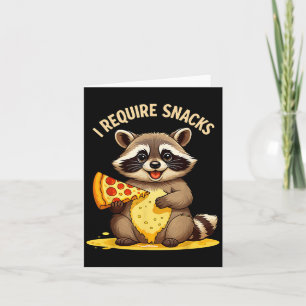 Funny Raccoon, ich brauche Snacks Karte