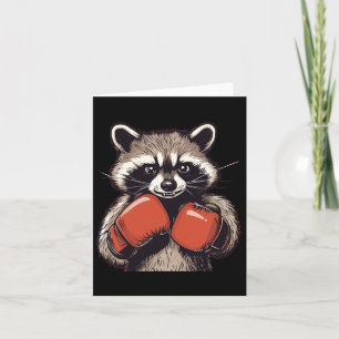 Funny Raccoon Kostüme für Sport und Boxhandschuhe Karte