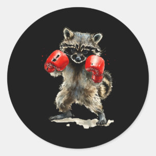Funny Raccoon Kostüme Sport Boxen Liebhaber des Sp Runder Aufkleber
