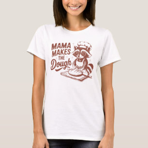 Funny Raccoon Mama macht Teigbacken T-Shirt