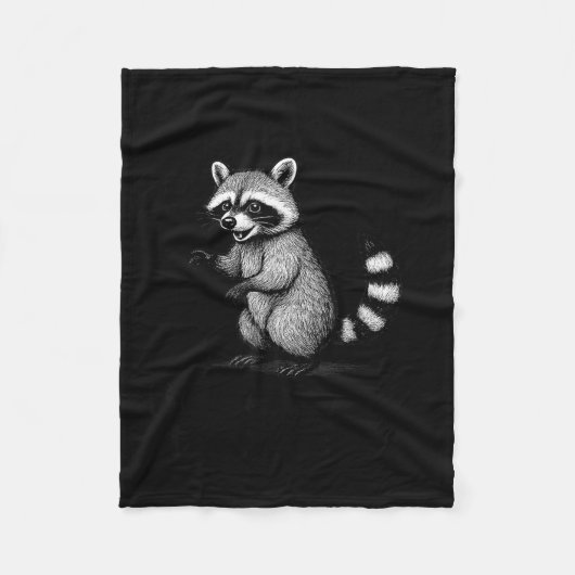 Funny Raccoon Meme Quote Humor For Men Women Boy G Fleecedecke (Vorderseite)