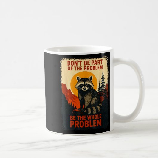 Funny Raccoon Nature Wildlife Outdoor Graphic Sarc Kaffeetasse (Rechts)